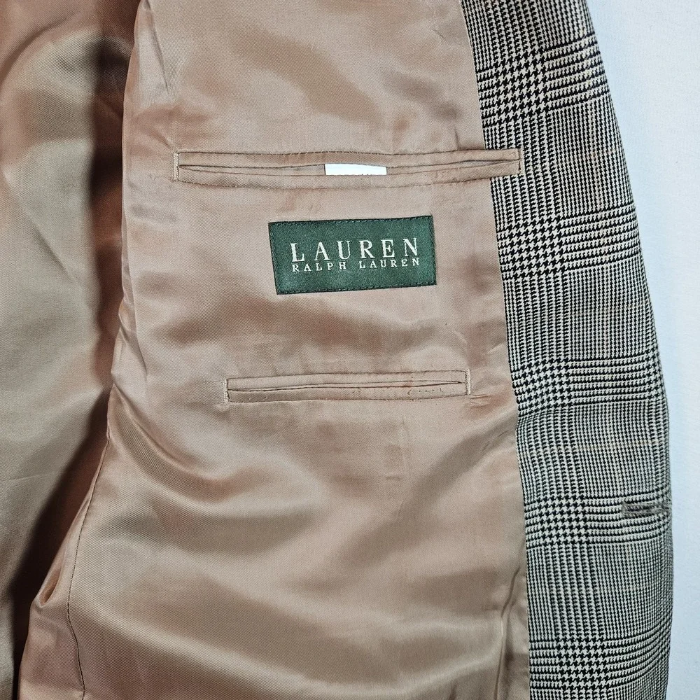 Lauren Ralph Lauren Blazer Men's 44L Glen Check‎ Plaid Wool Sport Coat Academia